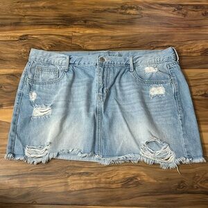 Light wash blue jean skirt